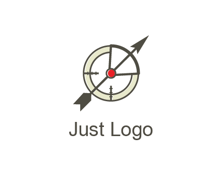 arrow across compass