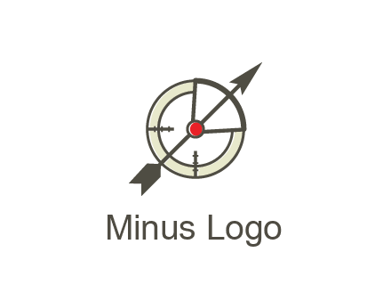 arrow across compass