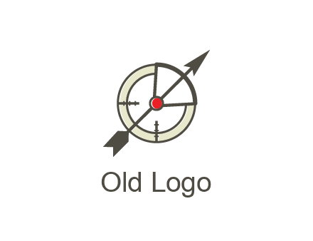 arrow across compass