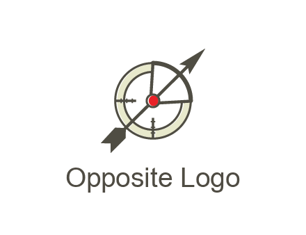 arrow across compass