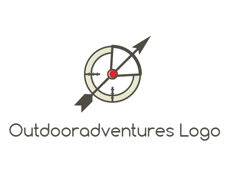 arrow across compass