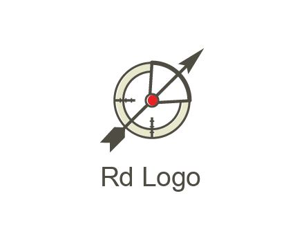 arrow across compass