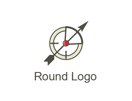 arrow across compass