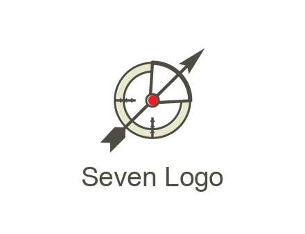 arrow across compass