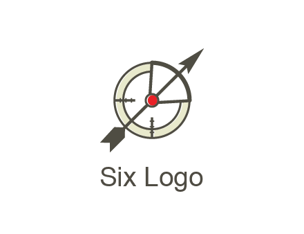 arrow across compass