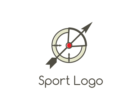 arrow across compass