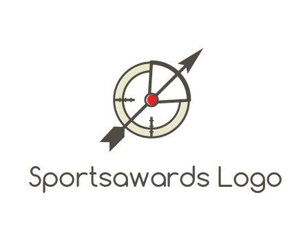 arrow across compass
