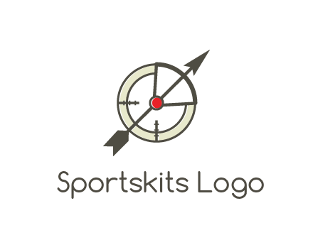 arrow across compass