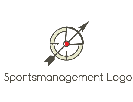 arrow across compass
