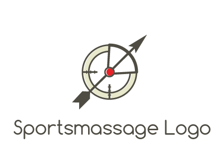 arrow across compass