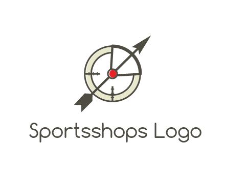 arrow across compass