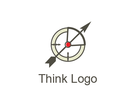 arrow across compass