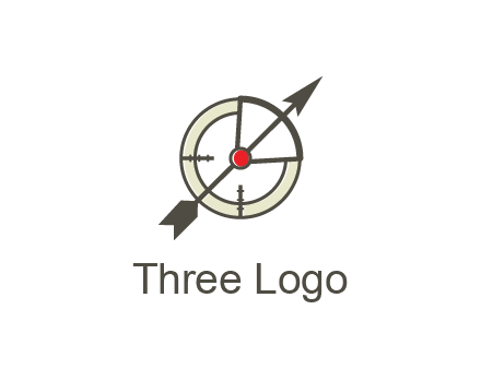 arrow across compass