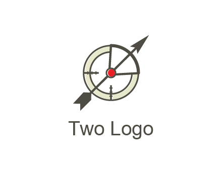 arrow across compass
