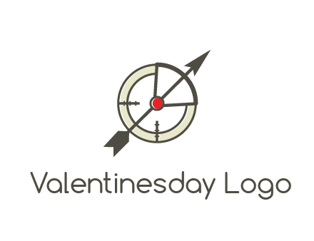 arrow across compass