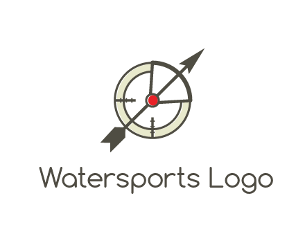 arrow across compass