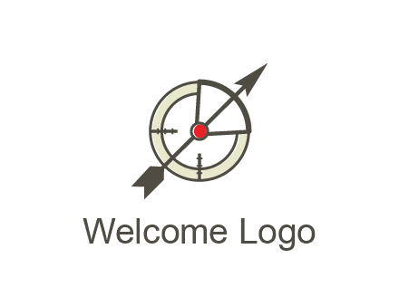 arrow across compass