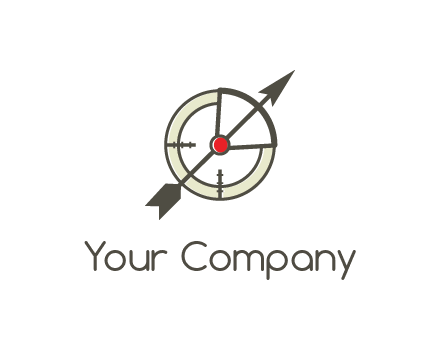 arrow across compass