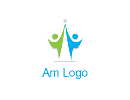 abstract people icons with star