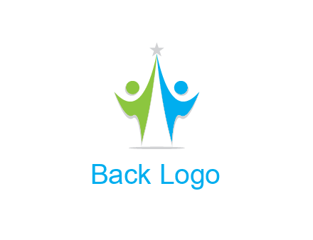 abstract people icons with star