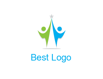 abstract people icons with star