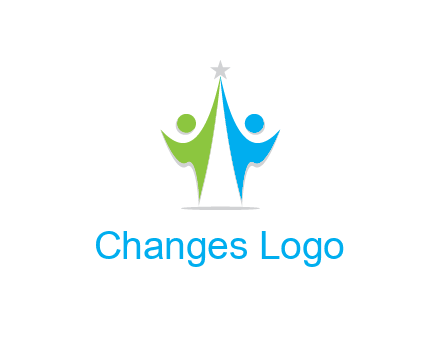 abstract people icons with star