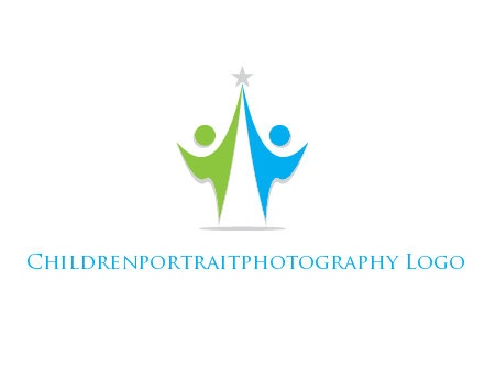 abstract people icons with star