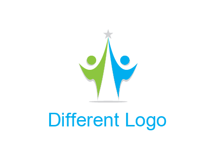 abstract people icons with star