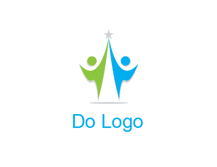 abstract people icons with star
