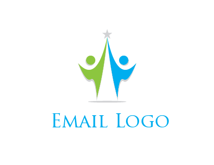 abstract people icons with star