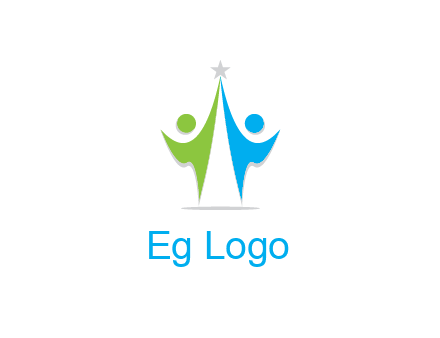 abstract people icons with star