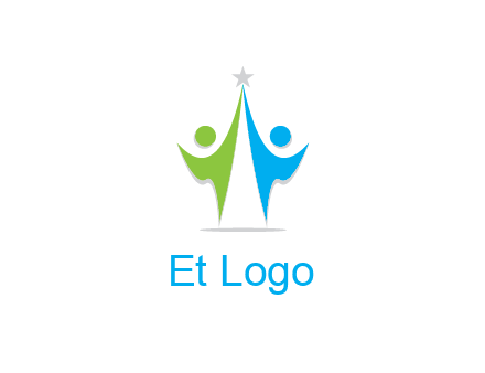 abstract people icons with star