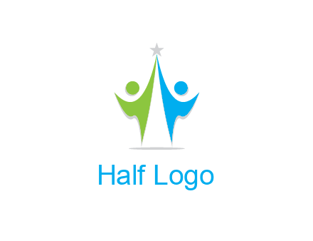 abstract people icons with star