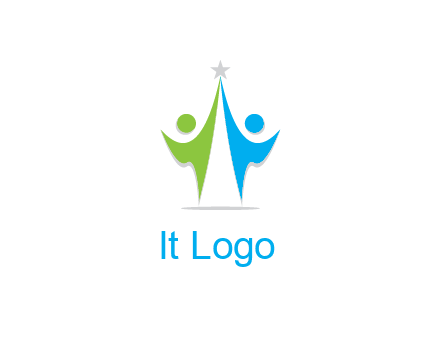 abstract people icons with star