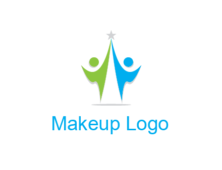 abstract people icons with star