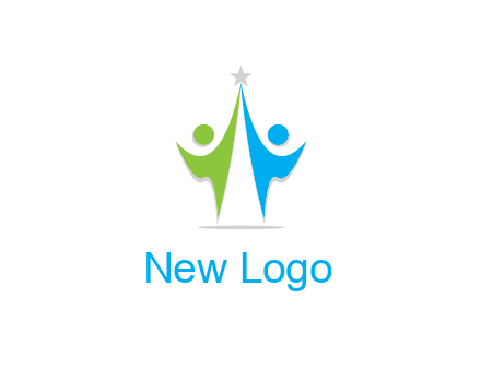 abstract people icons with star