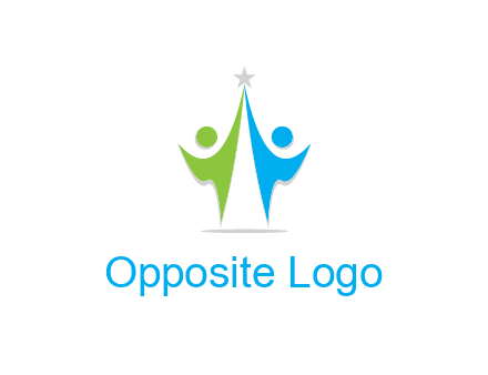 abstract people icons with star