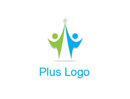 abstract people icons with star
