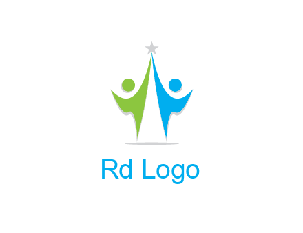 abstract people icons with star