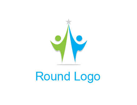 abstract people icons with star
