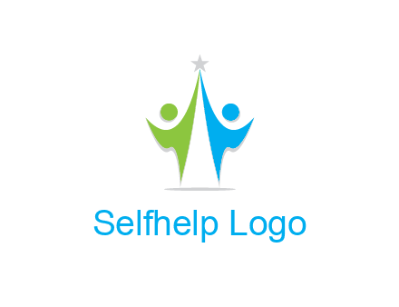 abstract people icons with star
