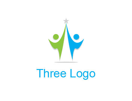 abstract people icons with star