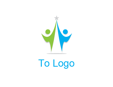 abstract people icons with star