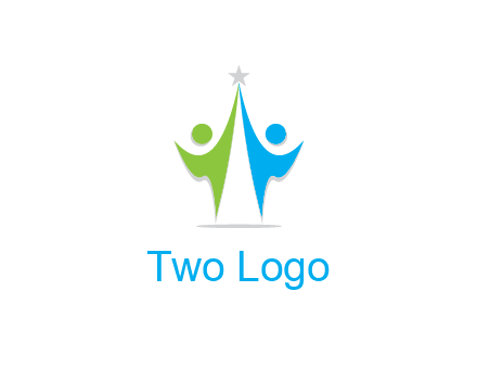 abstract people icons with star