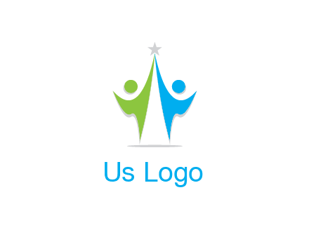 abstract people icons with star