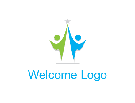 abstract people icons with star