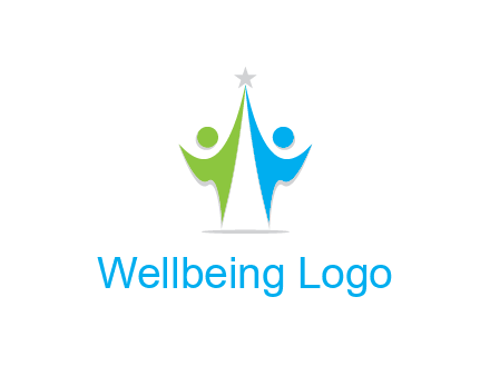 abstract people icons with star
