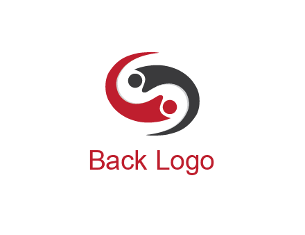 abstract people icons forming swooshes
