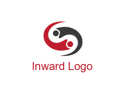 abstract people icons forming swooshes