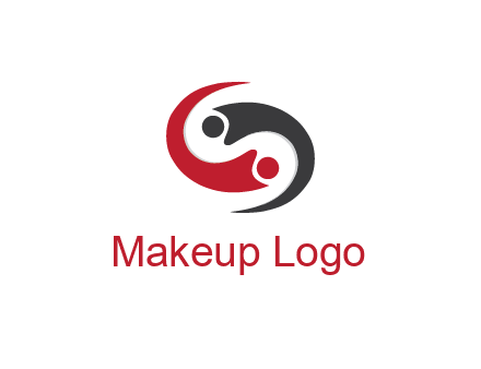 abstract people icons forming swooshes